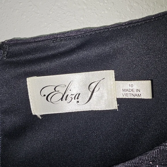 Eliza J Navy Sparkle Stretch Dress Embellished Waist Size 10 - Picture 3 of 15